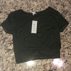 forest green crop top NWT